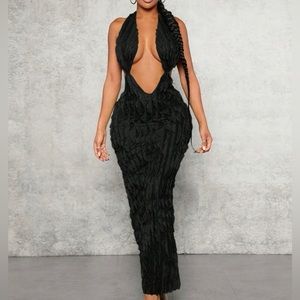 Black halter dress